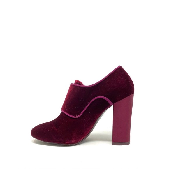 Tory Burch Carley Velvet Ankle Boots In Burgundy. Size 10.5 - Picture 6 of 16
